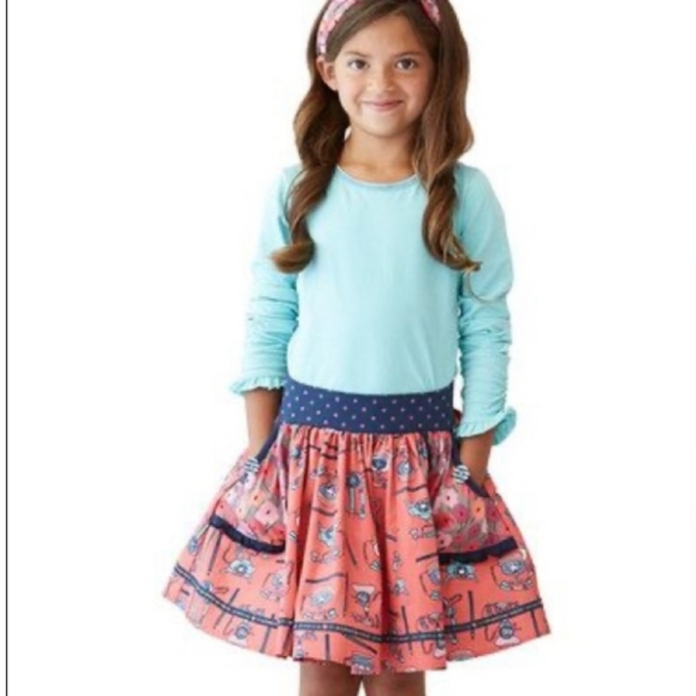 Matilda Jane Girls 2T Hold The Phone Telephone Print Secret Fields Skirt EUC